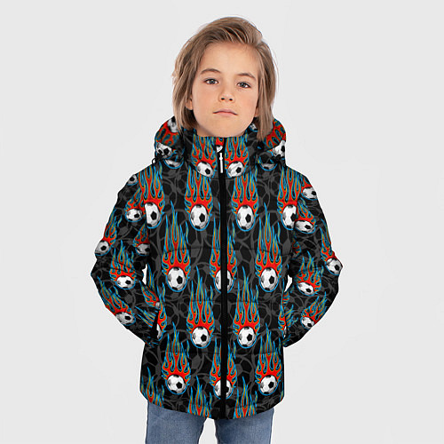 Зимняя куртка для мальчика Футбол / 3D-Черный – фото 3