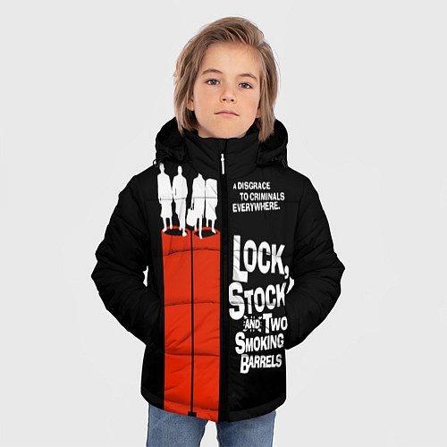 Зимняя куртка для мальчика Карты, деньги, два ствола / 3D-Черный – фото 3