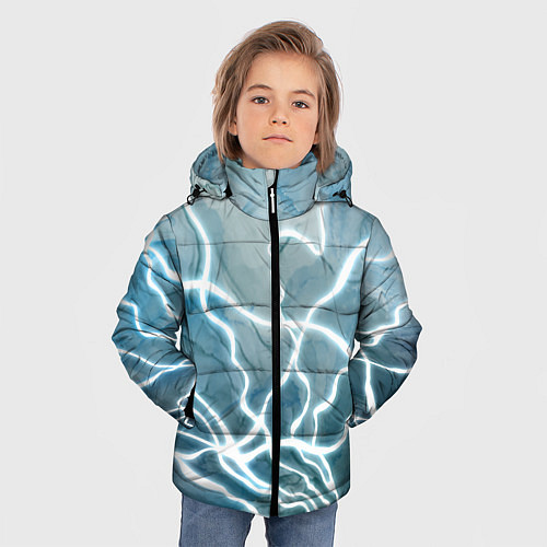 Зимняя куртка для мальчика Молнии / 3D-Черный – фото 3