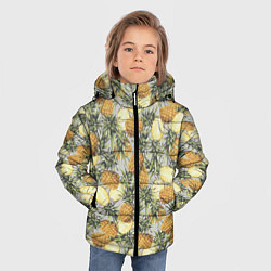 Куртка зимняя для мальчика Ананасы, цвет: 3D-черный — фото 2