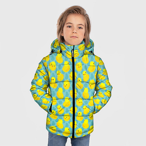 Зимняя куртка для мальчика Уточка / 3D-Черный – фото 3