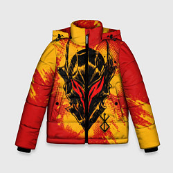 Куртка зимняя для мальчика БЕРСЕРК маска и лого, цвет: 3D-красный