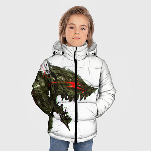 Зимняя куртка для мальчика БЕРСЕРК красками / 3D-Черный – фото 3
