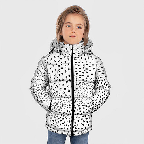 Зимняя куртка для мальчика Абстракция / 3D-Черный – фото 3