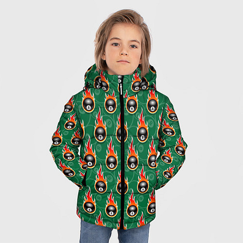 Зимняя куртка для мальчика Бильярд-восьмёрка / 3D-Черный – фото 3