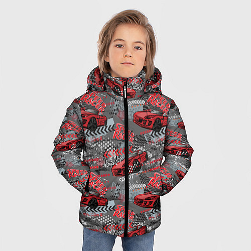 Зимняя куртка для мальчика Гоночная машина / 3D-Черный – фото 3