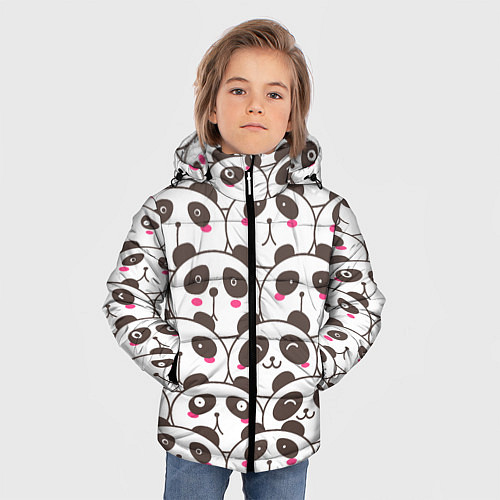 Зимняя куртка для мальчика Панд много не бывает / 3D-Черный – фото 3