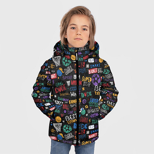 Зимняя куртка для мальчика Баскетбол / 3D-Черный – фото 3
