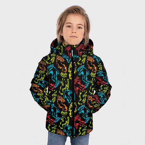 Зимняя куртка для мальчика Скейтборд / 3D-Черный – фото 3
