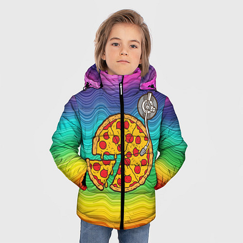 Зимняя куртка для мальчика D j Пицца / 3D-Черный – фото 3