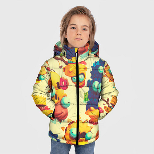 Зимняя куртка для мальчика Crazy Simpsons / 3D-Черный – фото 3