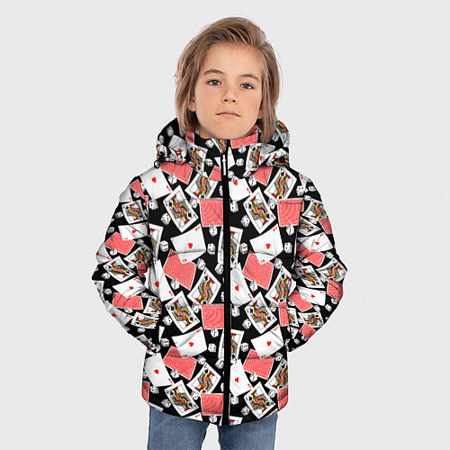 Зимняя куртка для мальчика Карты / 3D-Черный – фото 3