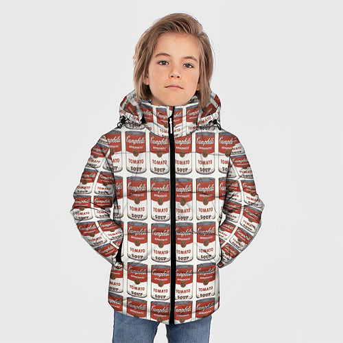 Зимняя куртка для мальчика Суп как искусство / 3D-Черный – фото 3