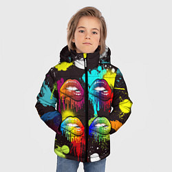 Куртка зимняя для мальчика Красочные кубы, цвет: 3D-черный — фото 2