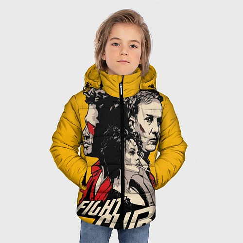 Зимняя куртка для мальчика Бойцовский Клуб Три личности / 3D-Черный – фото 3