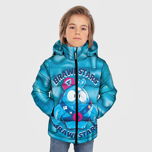 Зимняя куртка для мальчика Скуик и слизь / 3D-Черный – фото 3