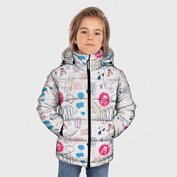 Куртка зимняя для мальчика Граффити-школьная тетрадь, цвет: 3D-черный — фото 2