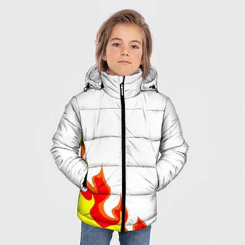 Зимняя куртка для мальчика Огонь / 3D-Черный – фото 3