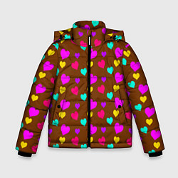 Зимняя куртка для мальчика Сердечки разноцветные