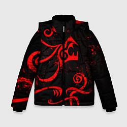 Куртка зимняя для мальчика ТАТУИРОВКА ДРАКЕНА, цвет: 3D-красный