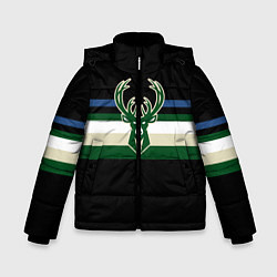 Куртка зимняя для мальчика Milwaukee Bucks форма Statement Edition, цвет: 3D-черный