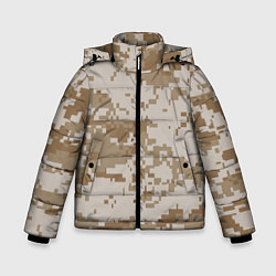 Куртка зимняя для мальчика Камуфляжный пиксель, цвет: 3D-красный