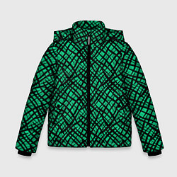 Зимняя куртка для мальчика Абстрактный зелено-черный узор