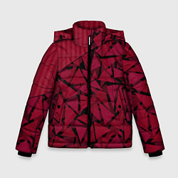 Куртка зимняя для мальчика Красный комбинированный узор, цвет: 3D-черный