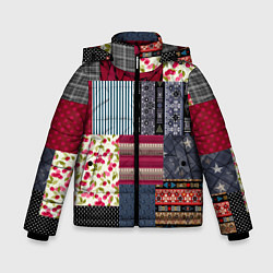Зимняя куртка для мальчика Деревенский стиль Пэчворк