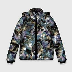 Куртка зимняя для мальчика Узор для рыбака, цвет: 3D-черный