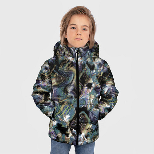 Зимняя куртка для мальчика Узор для рыбака / 3D-Черный – фото 3