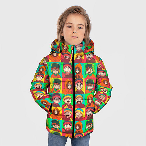 Зимняя куртка для мальчика Аниме Южный парк / 3D-Черный – фото 3