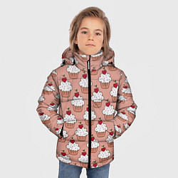 Куртка зимняя для мальчика Вишенка на кексе, цвет: 3D-черный — фото 2