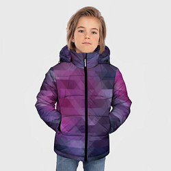 Куртка зимняя для мальчика Фиолетово-бордовый узор, цвет: 3D-красный — фото 2