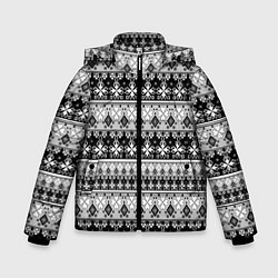Зимняя куртка для мальчика Черно-белый орнамент