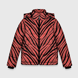 Куртка зимняя для мальчика Полосатый тигровый узор, цвет: 3D-светло-серый