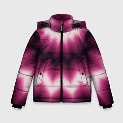 Куртка зимняя для мальчика Черно-пурпурный калейдоскоп, цвет: 3D-черный