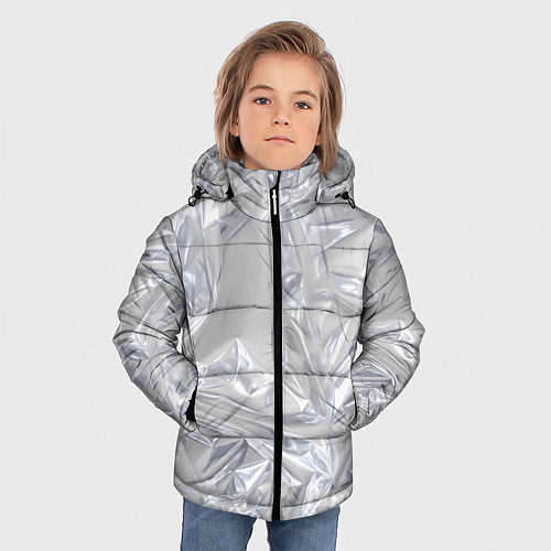 Зимняя куртка для мальчика Голографичная фольга / 3D-Черный – фото 3