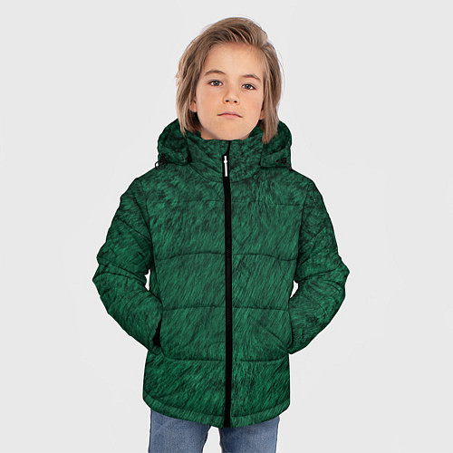 Зимняя куртка для мальчика Изумрудный мех / 3D-Черный – фото 3
