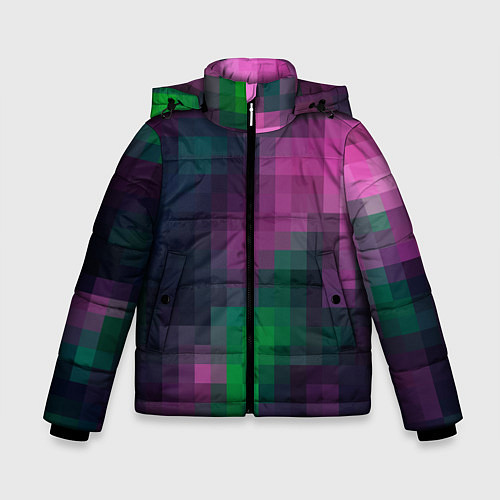 Зимняя куртка для мальчика Разноцветный геометрический уз / 3D-Светло-серый – фото 1