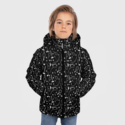 Куртка зимняя для мальчика Черно-белый спортивный узор, цвет: 3D-светло-серый — фото 2