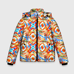 Куртка зимняя для мальчика Летний абстрактный узор, цвет: 3D-черный