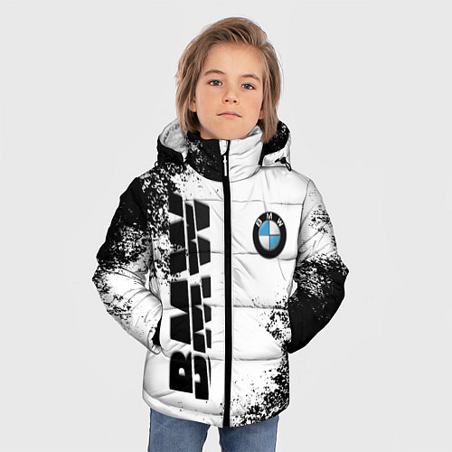 Зимняя куртка для мальчика BMW БМВ РАЗРЕЗАННОЕ ЛОГО / 3D-Черный – фото 3