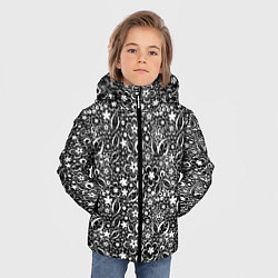 Куртка зимняя для мальчика Кружевной черно белый узор, цвет: 3D-черный — фото 2