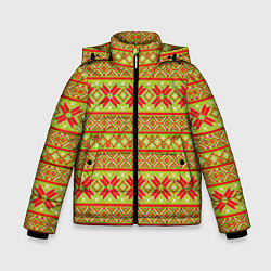 Куртка зимняя для мальчика Вязаный рисунок, цвет: 3D-светло-серый