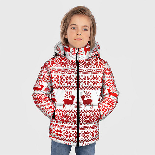 Зимняя куртка для мальчика Зимний лес / 3D-Черный – фото 3