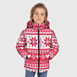 Куртка зимняя для мальчика Новогодний уют, цвет: 3D-красный — фото 2