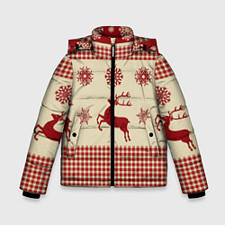 Куртка зимняя для мальчика Олени, цвет: 3D-светло-серый
