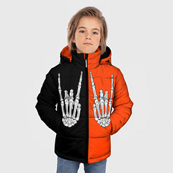 Куртка зимняя для мальчика Ладошки скелета, цвет: 3D-черный — фото 2