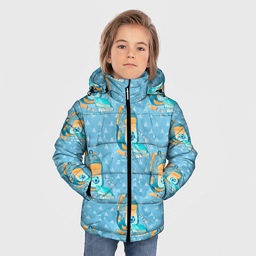 Зимняя куртка для мальчика Школьник - футболист / 3D-Черный – фото 3